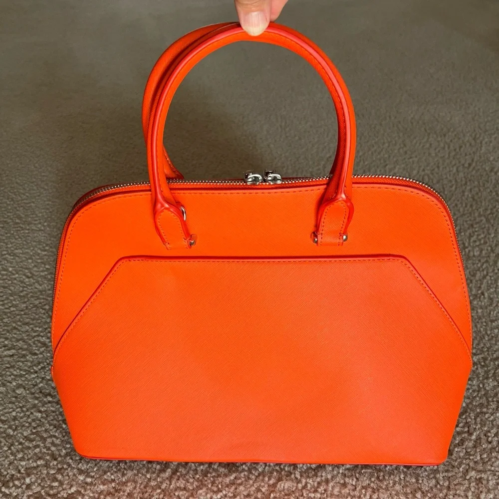 Zara Orange Monochrome City Satchel Bag
